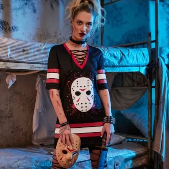 Bioworld Friday The 13th  Jason Vorhees Lace-Up Dress Costume - Picture 2 of 8